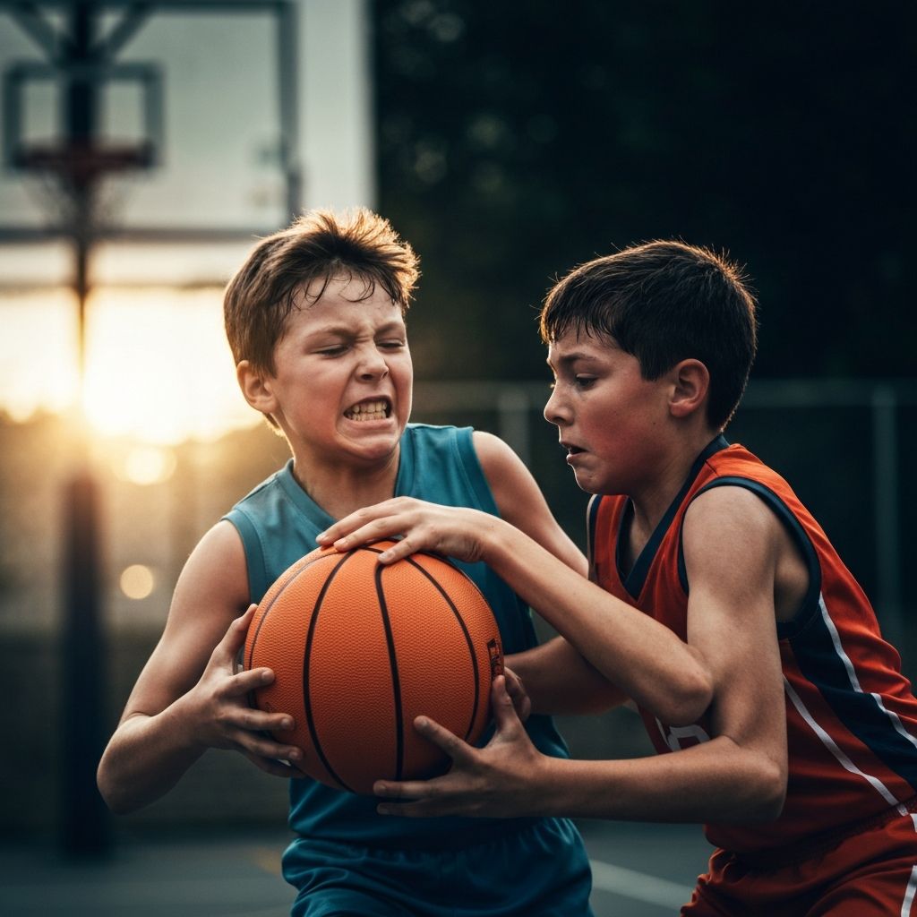 Basketball action shot